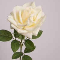 Echt Aussehende Einzelne Weiße Seidenrosen Künstliche Latex-Blumen für Hochzeit Ostern Weihnachtsdekoration