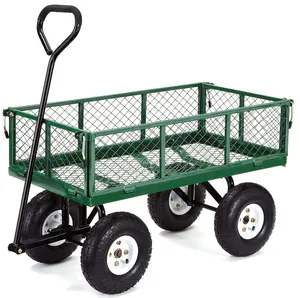 Garden Trolley Cart Heavy Duty Folding Utility Steel Hand Truck Garden Festival Wheelbarrow Atv Bike Trailer
