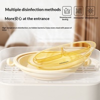 Assiette repas divisée en PPSU sans BPA avec ventouse en silicone anti-chute, personnalisable avec logo, pour bébés et enfants - Vente en gros