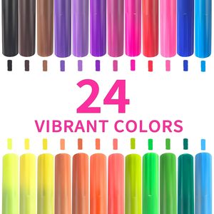 En stock NOVISON Marqueurs textiles permanents 24 couleurs pour enfants, ensemble de marqueurs pour dessin sur tissu, non toxiques, indélébiles - Product Image 4