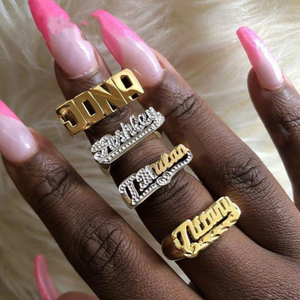 Anillo Con Nombre Personalizado Plata Dos Dedos