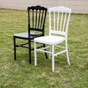 Silla Napoleón de Resina Blanca Pura con Respaldo Ondulado y <span class=keywords><strong>Asiento</strong></span> Liso para Bodas, Banquetes, Hoteles, Jardines, Galas, Cumpleaños y Eventos al Aire Libre - Product Image 4