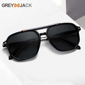 Lunettes de soleil polarisées pour hommes Greyjack, monture en métal TR, noires, UV400, vision nocturne, style sport, grande monture - Product Image 4