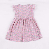 Robe pour filles à imprimé floral coloré classique, robe courte à manches bouffantes pour tout-petits, taille élastique, robe trapèze