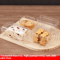 Boîte de rangement transparente rectangulaire pour biscuits, pâtisseries, macarons, flocons de neige, avec couvercle, en plastique, pour emballage de gâteaux et snacks