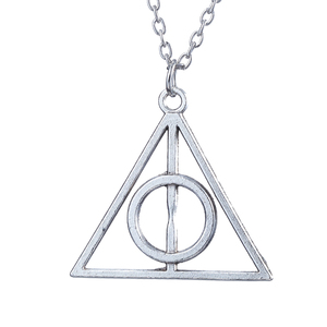 Collar con Colgante Triangular Geométrico de Aleación de Zinc Vintage, Diseño Luna y Reliquias de la Muerte, para Unisex, Mujeres y Niños - Regalo de Aniversario - Product Image 3