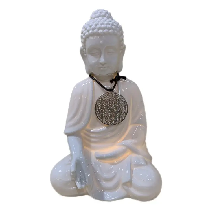 Wholesale Factory Porcelain Buddha Statue, 10 Years Factory Religious Ceramic LED Light Buddha Statues