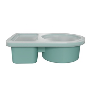 Contenants à collation portables à double compartiment, réutilisables, en silicone sans BPA, étanches, de qualité alimentaire, avec couvercles mini Snackle Box - Product Image 5