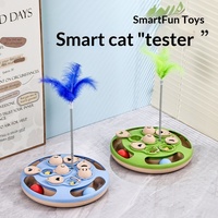 Jouet interactif pour chat et chien : boule tournante anti-ennui et distributeur de friandises