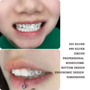 เครื่องประดับฟันยอดนิยมลดราคา วัสดุเงิน ประดับเพชรซิร์คอน ชุดอุปกรณ์ตกแต่งฟันด้วยเพชร ชุดอุปกรณ์ตกแต่งฟันด้วยเพชรทอง - Product Image 6