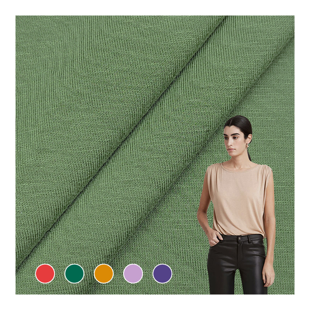 95% Bmaboo 5% Spandex Material Sustainable Fabrics for T-shirt,Solid UPF 50 Bamboo Fiber Fabric Single Jersey for Dress/