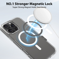 Coque de téléphone transparente anti-rayures pour iPhone 16 Pro Max, coque de téléphone portable magnétique transparente, coque de téléphone portable antichoc