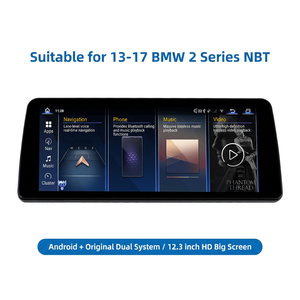 วิทยุติดรถยนต์ไร้สายหน้าจอสัมผัส HD ขนาด 12.3 นิ้ว ระบบคู่ Android สำหรับรถยนต์ BMW ซีรีส์ 2 รุ่น F22 F23 NBT ปี 2013-2017 - Product Image 1