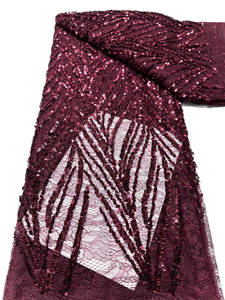 Tela de Encaje Francés de Lujo NI.AI Aso Ebi con Lentejuelas Bordadas, Tela de Encaje Decorativa con Lentejuelas para Bodas - Product Image 3