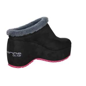 Zoccoli con zeppa neri da donna Fornarina Bubble Sabot con fodera in pelliccia sintetica per l'inverno - Product Image 5
