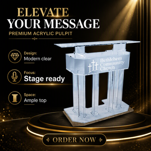 Leggio/Pulpito Grande Personalizzato in Acrilico per Chiesa - Product Image 1