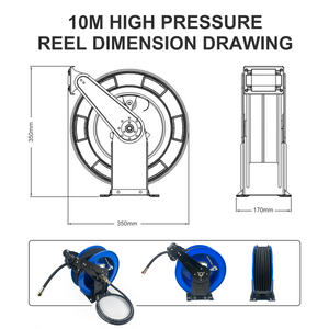 معدات العناية بالسيارات الأوتوماتيكية الشاقة القابلة للسحب على الحائط الصناعية ، ترجيع الزنبرك للمياه والزيوت والهواء ، معدات العناية بالسيارات على نحو سلس - Product Image 2