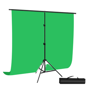 1x2m T Şekilli Fotoğraf Stüdyosu Fotoğrafçılık Arka Plan Kiti Yeşil, Ürün Fotoğrafçılığı için Destek Standı Çapraz Çubuk Braketi ile - Product Image 1