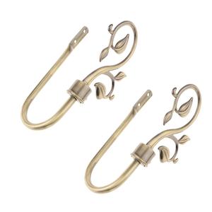 2 pezzi a forma di U in metallo bronzo foglia tenda gancio per finestra tendaggi Tieback appendiabiti decorazione per la casa tenda accessori - Product Image 2