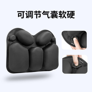 Coussin de soutien lombaire gonflable en forme de U noir pour voiture, bureau, dossier de siège, soulagement de la posture, correction de la posture - Product Image 5