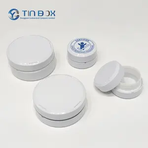 Mini Round White Cr Pill/ Gift/Coffee/Tea Storage Childproof Packaging Airtight Metal Tin Container/Box/Canister/Can/Case