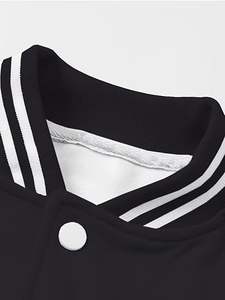 بيع بالجملة جاكيت بيسبول رجالي مقاس كبير قطن/بوليستر شعار مخصص لون خالص جواكيت رجالية معاطف جاكيت بيسبول - Product Image 4