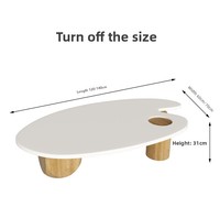 Table basse en bois irrégulière de style crème Table basse en bois créative et irrégulière de style moderne Wabi Sabi