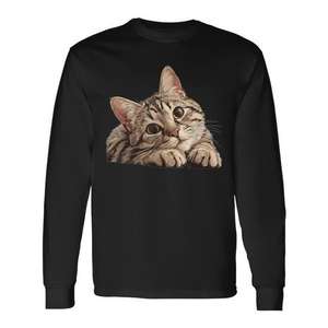 Camiseta de manga larga con diseño de gato tabby, regalo para amantes de las mascotas, diseño de gatito - Product Image 1