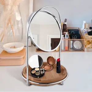 1X 3X Magnificate Gold Travel 6 Inch Portable Makeup Mirror Table Vanity Mirror