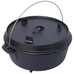 Marmite en fonte pré-assaisonnée Db avec couvercle pour cuisson au camping, au foyer et en extérieur, pot profond de 12 pouces, pour cuisson et ragoûts - Product Image 4