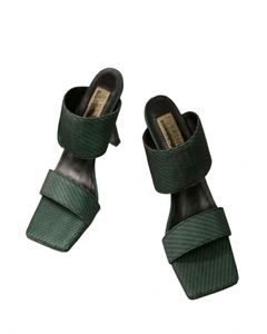 Nouvelles pantoufles tendance à talons fins pour femmes, style Versace, à bout carré - Product Image 2