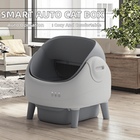 Grande Litière Intelligente Entièrement Automatique pour Chat avec Tiroir en Plastique Semi-fermé, Fonction Anti-éclaboussures Sans Pelle et Nettoyage Facile