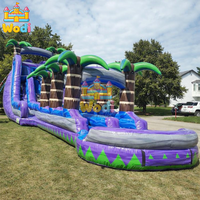 Toboggan aquatique gonflable géant industriel de 50 pieds, en PVC renforcé de 0,55 mm, pour usage commercial extrême et parcs à thème