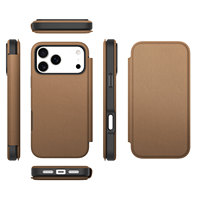 Étui portefeuille magnétique en cuir PU avec fonction veille automatique et fentes pour cartes, coque intérieure en TPU+PC pour iPhone 18 Series
