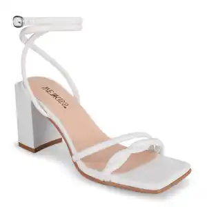 WETKISS Simple Designs Women Summer Braided Square Toe Sandals Block Heel White Bridal Sandals Wedding Shoes for Women Girls