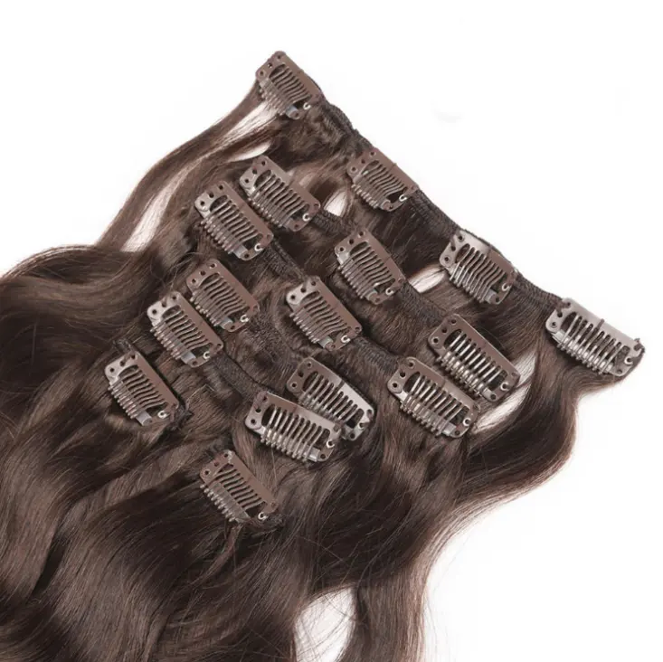 TopElles Schönheit braun Clip in Haar verlängerungen remy Haar echtes menschliches Haar doppelt ertrinken kein Gewirr einfach zu installieren und zu entfernen