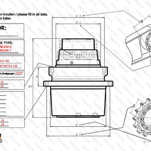 มอเตอร์ขับเคลื่อนสำเร็จรูปสำหรับรถขุด TM35VL GM35VL รุ่น YN15V00007F1 ชุดมอเตอร์เดินหน้าสำหรับ YN15V00007F1 - Product Image 3