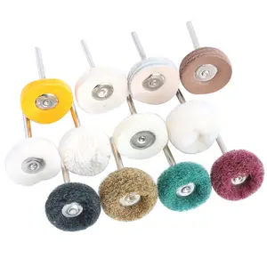 3mm Handle Abrasive Grinding Head Cowhide Wheel Beeswax Amber Jade Stone Carving Cowhide Mill Head Manufacturer Direct Selling