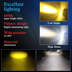 Faro LED de 12V de un solo color de aleación de aluminio LBT para motocicleta, luz de actualización H4 BA20D P15D de haz alto/bajo - Product Image 2