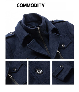 PASUXI Nuova Collezione Giacca Parka da <span class=keywords><strong>Uomo</strong></span> per Affari, Cappotto <span class=keywords><strong>Invernale</strong></span> Lungo alla Moda con Doppio Colletto Personalizzato, <span class=keywords><strong>Trench</strong></span> Caldo - Product Image 3