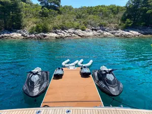 Outdoor Swim Island zattera galleggiante Water Jet Ski Dock Water mat galleggia piattaforma galleggiante gonfiabile con scala