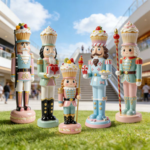 真人大小的玻璃纤维胡桃夹子雕像树脂圣诞胡桃夹子士兵道具用于活动装饰 - Product Image 1