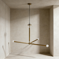 Lustre suspendu YH Wabi-Sabi en laiton vieilli, grand design américain moderne, luminaire de plafond pour salle à manger