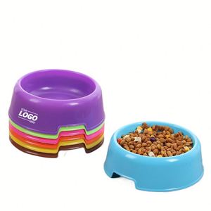 <b>Colorful</b> No Spill Plastic Dog and Cat Food Bowls - Round Puppy Water Feeder Dish for <b>Mess</b>-<b>Free</b> Feeding - Product Image 1