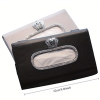 Boîte à mouchoirs de voiture en cuir et cristal JingBo, multifonctionnelle, luxueuse et élégante, porte-serviettes pour pare-soleil, accessoire d'intérieur de voiture