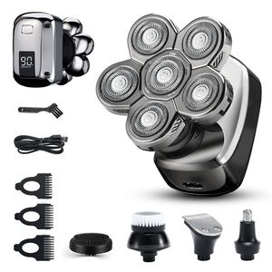 LED Display Men Electric Shavers Waterproof Rotary Hair Clippers <b>razor</b> 6 <b>Heads</b> Replacement Bald <b>Head</b> Shaver Trimmer - Product Image 2