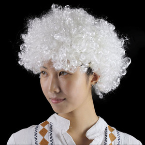 Perruque <span class=keywords><strong>Afro</strong></span> Clown Synthétique Courte Bouclée à Prix Usine Pas Cher pour Fêtes, Fans de Football, Halloween et Carnaval – Vente en Gros - Product Image 2