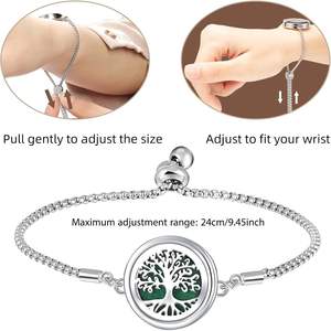 Vente flash - Bracelet diffuseur d'huiles essentielles en acier inoxydable aromatique et aromathérapeutique, réglable, parfum, <span class=keywords><strong>bijoux</strong></span>, 100% naturel - Product Image 3
