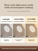 Miroir de maquillage LED à double axe, cadre en plastique, support de bureau portable, pour les dortoirs des étudiants, usage domestique, design haut de gamme, luxe léger