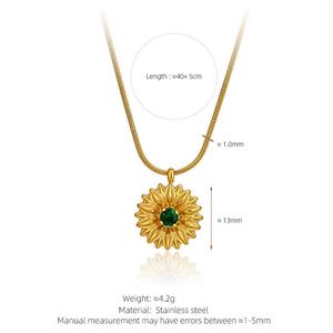 Collares de Moda 2026, Joyería Hipoalergénica, Acero Inoxidable 316L, Chapado en Oro PVD de 18k, Collar con Flores y Circonitas para Mujer - Product Image 6